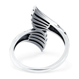 Mermaid Tails Ring Oxidized Band Solid 925 Sterling Silver Thumb Ring (23mm)