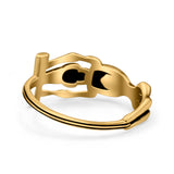 Skeleton Oxidized Band Solid 925 Sterling Silver Thumb Ring (9mm)