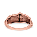Mushroom Ring Oxidized Band Solid 925 Sterling Silver Thumb Ring (9.3mm)
