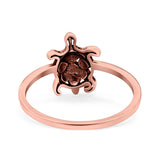 Turtle Ring Oxidized Band Solid 925 Sterling Silver Thumb Ring (12mm)