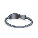 Fish Ring Oxidized Band Solid 925 Sterling Silver Thumb Ring (4mm)
