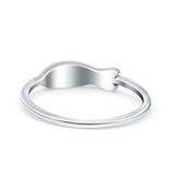 Fish Ring Oxidized Band Solid 925 Sterling Silver Thumb Ring (4mm)