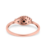 Eye Ring Oxidized Band Solid Black CZ 925 Sterling Silver Thumb Ring (6mm)
