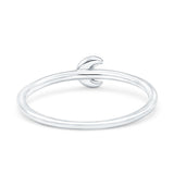 Moon Oxidized Ring Band Solid 925 Sterling Silver Thumb Ring (5mm)