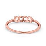 Four Square Eye Style Band Solid 925 Sterling Silver Thumb Ring (4mm)