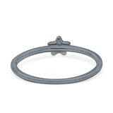 Star Ring Oxidized Band Solid 925 Sterling Silver Thumb Ring (5mm)