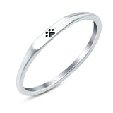 Paw Print Ring Oxidized Band Solid 925 Sterling Silver Thumb Ring (2.2mm)