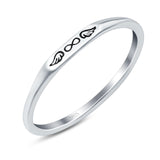 Infinity Wings Ring Oxidized Band Solid 925 Sterling Silver Thumb Ring (2.2mm)