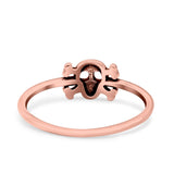 Skull & Crossbones Ring Oxidized Band Solid 925 Sterling Silver Thumb Ring (6.2mm)