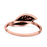 Leaf Ring Oxidized Band Solid 925 Sterling Silver Thumb Ring (7mm)