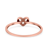 Heart Band Oxidized Ring Solid 925 Sterling Silver (5mm)