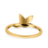 Bird Band Oxidized Ring Solid 925 Sterling Silver (8mm)