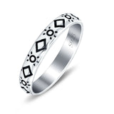 Sun Ring Oxidized Band Solid 925 Sterling Silver Thumb Ring (3mm)