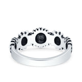 Sun Smiley Face Happy Sunflower Ring Oxidized Band Solid 925 Sterling Silver Thumb Ring (7mm)