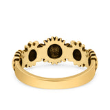 Sun Smiley Face Happy Sunflower Ring Oxidized Band Solid 925 Sterling Silver Thumb Ring (7mm)