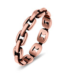 Chain Link Ring Oxidized Band Solid 925 Sterling Silver Thumb Ring (4mm)