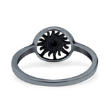 Sun Ring Oxidized Band Solid 925 Sterling Silver Thumb Ring (8mm)