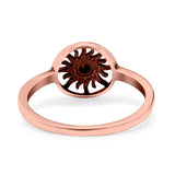 Sun Ring Oxidized Band Solid 925 Sterling Silver Thumb Ring (8mm)