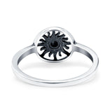 Sun Ring Oxidized Band Solid 925 Sterling Silver Thumb Ring (8mm)