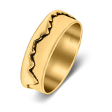 Mountains Ring Oxidized Band Solid 925 Sterling Silver Thumb Ring (6mm)