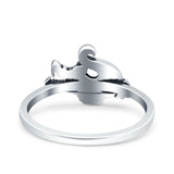 Alligator Ring Oxidized Band Solid 925 Sterling Silver Thumb Ring (10mm)