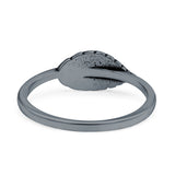 Leaves Ring Oxidized Band Solid 925 Sterling Silver Thumb Ring (6.5mm)