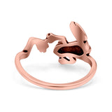 Frog Band Oxidized Solid 925 Sterling Silver Thumb Ring (13mm)