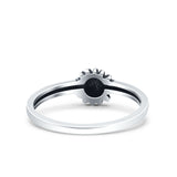 Sun Smiley Face Ring Oxidized Band Solid 925 Sterling Silver Thumb Ring (6mm)