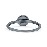 Hamsa Ring Oxidized Band Solid 925 Sterling Silver Thumb Ring (7mm)