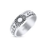 Classic Sun Trending Oxidized Band Thumb Ring (5.8mm)
