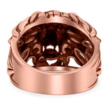Lion Head Ring Oxidized Band Solid 925 Sterling Silver (16.5mm)
