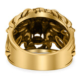 Lion Head Ring Oxidized Band Solid 925 Sterling Silver (16.5mm)