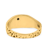 Mountains, Trees Sun Ring Oxidized Band Solid 925 Sterling Silver Thumb Ring (8mm)