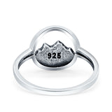 Mountains Ring Oxidized Band Solid 925 Sterling Silver Thumb Ring (11.8mm)