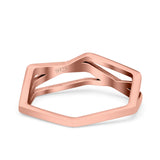 Geometric Ring Oxidized Band Solid 925 Sterling Silver Thumb Ring (5.4mm)