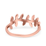 Leaves Ring Oxidized Band Solid 925 Sterling Silver Thumb Ring (8.1mm)