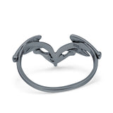 Oxidized Ring Band Solid 925 Sterling Silver Thumb Ring (12.9mm)