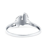 Feet Ring Oxidized Band Solid 925 Sterling Silver Thumb Ring (8mm)