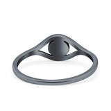 Eye Ring Oxidized Band Solid 925 Sterling Silver Thumb Ring (7mm)