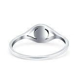 Eye Ring Oxidized Band Solid 925 Sterling Silver Thumb Ring (7mm)
