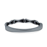Bamboo Ring Oxidized Band Solid 925 Sterling Silver Thumb Ring (2.5mm)