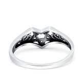 Celtic Star Ring Oxidized Band Solid 925 Sterling Silver Thumb Ring (7mm)