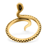 Snake Ring Oxidized Band Solid 925 Sterling Silver Thumb Ring (25mm)