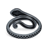 Snake Ring Oxidized Band Solid 925 Sterling Silver Thumb Ring (18mm)