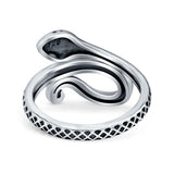 Snake Ring Oxidized Band Solid 925 Sterling Silver Thumb Ring (18mm)