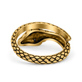 Snake Ring Oxidized Band Solid 925 Sterling Silver Thumb Ring (12mm)