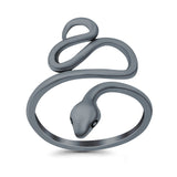 Snake Ring Oxidized Band Solid 925 Sterling Silver Thumb Ring (23mm)