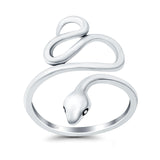 Snake Ring Oxidized Band Solid 925 Sterling Silver Thumb Ring (23mm)