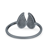 Wings Ring Oxidized Band Solid 925 Sterling Silver Thumb Ring (9.4mm)