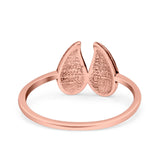 Wings Ring Oxidized Band Solid 925 Sterling Silver Thumb Ring (9.4mm)